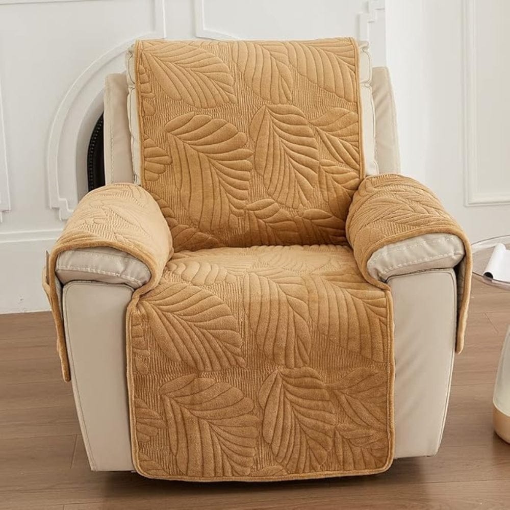 LeafHaven | Verdant Leaf Pattern Recliner Cover