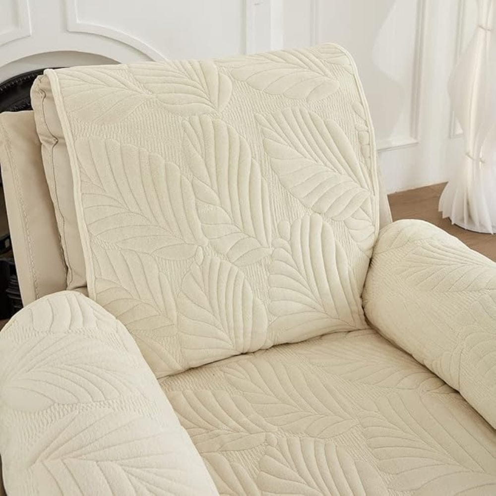 LeafHaven | Verdant Leaf Pattern Recliner Cover