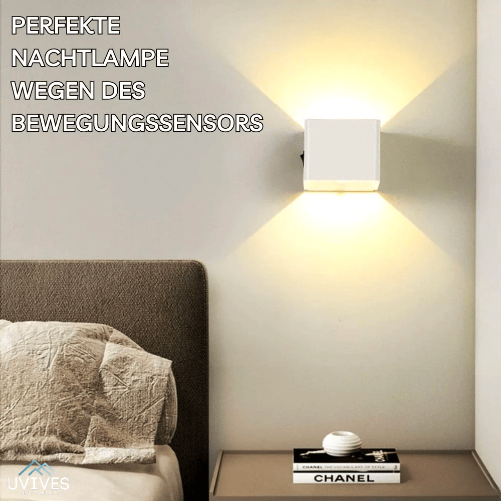 GlowCube Cordless Wall Lamp – Luxury USB Rechargeable Light with Motion Sensor