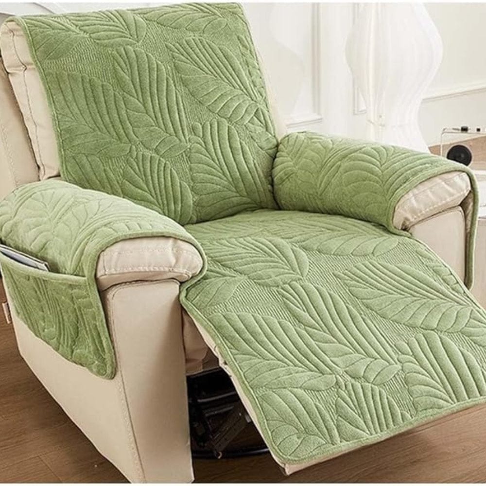 LeafHaven | Verdant Leaf Pattern Recliner Cover
