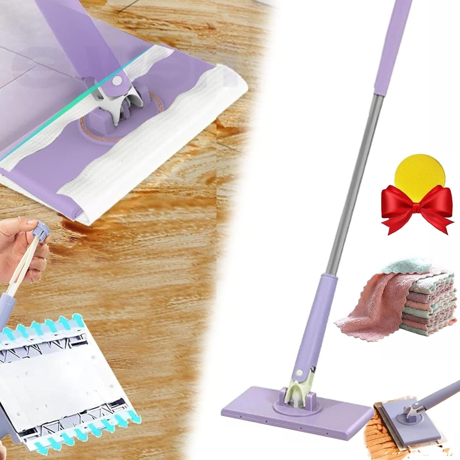 CleanSnap | Hands-Free Floor Cleaning Mop with 360° Swivel Head