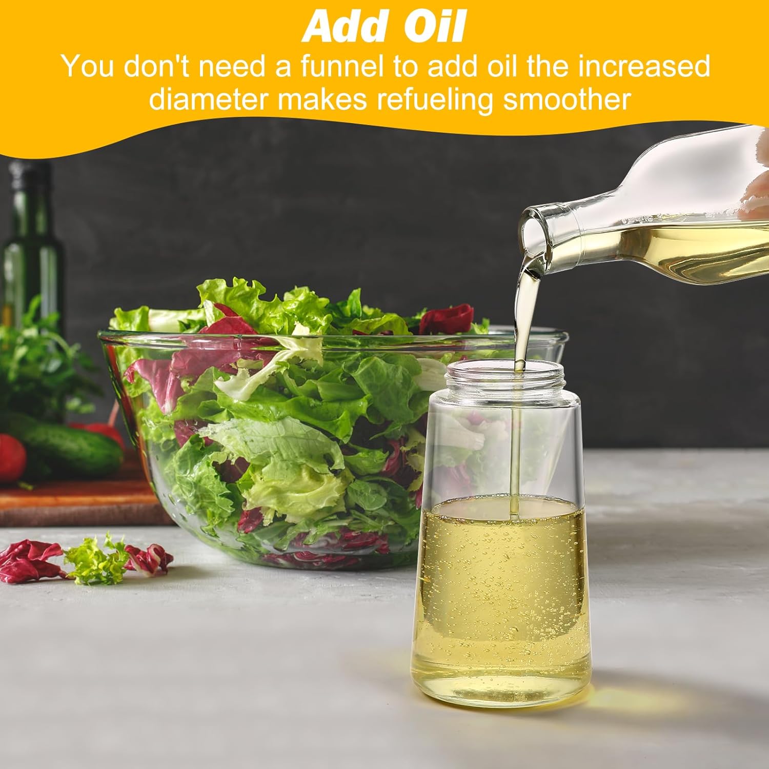 DripMist | 2 Pack Oil Dispenser and Sprayer Bottle
