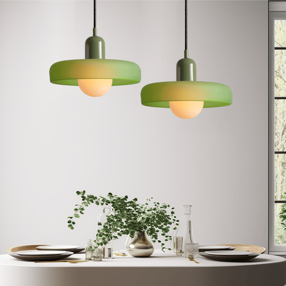 Bauhaus Pendelleuchte Aus Farbigem Glas