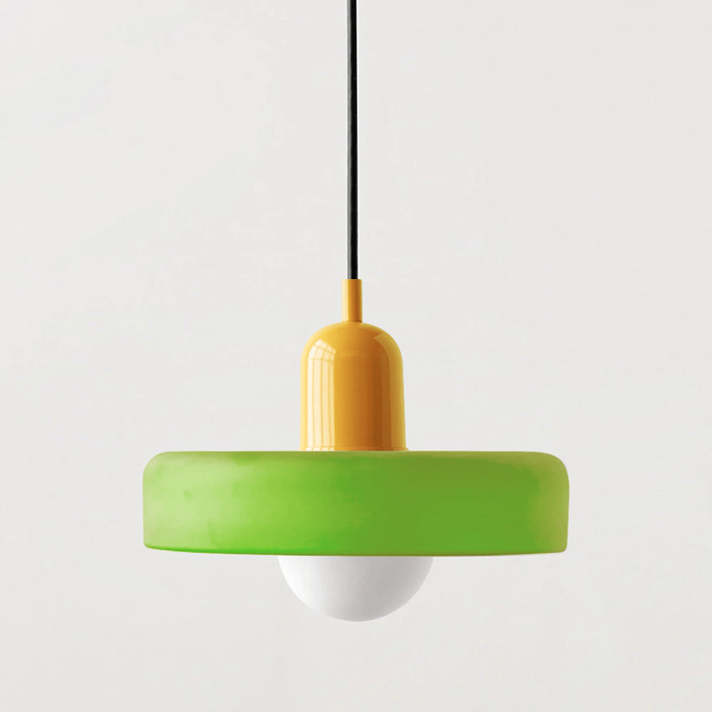 Bauhaus Pendelleuchte Aus Farbigem Glas