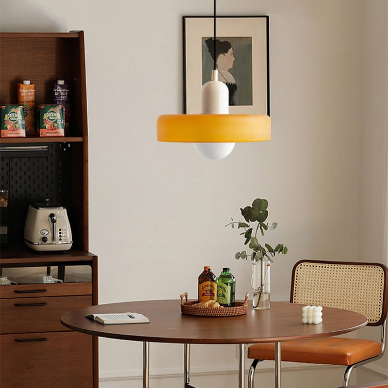 Bauhaus Pendelleuchte Aus Farbigem Glas