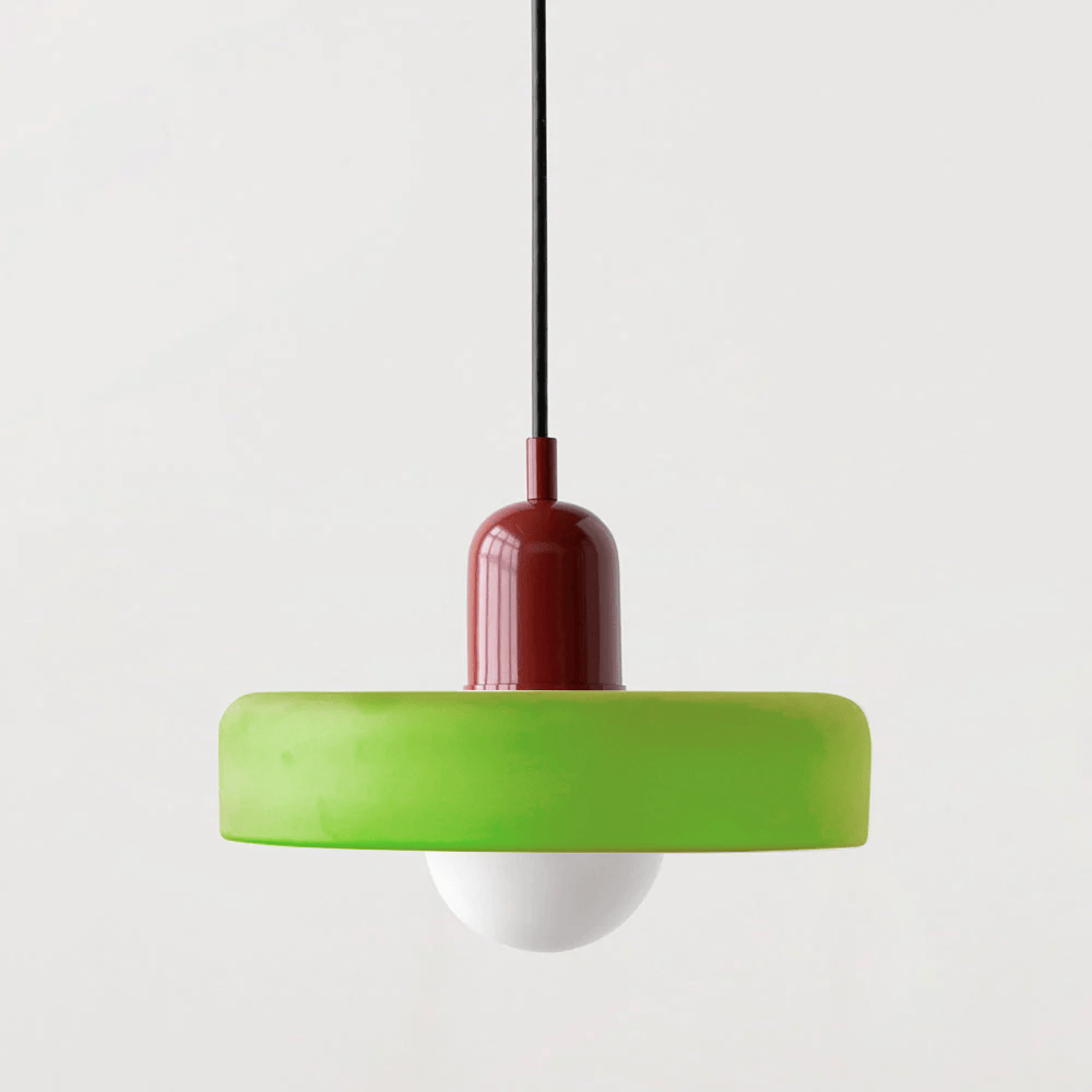 Bauhaus Pendelleuchte Aus Farbigem Glas