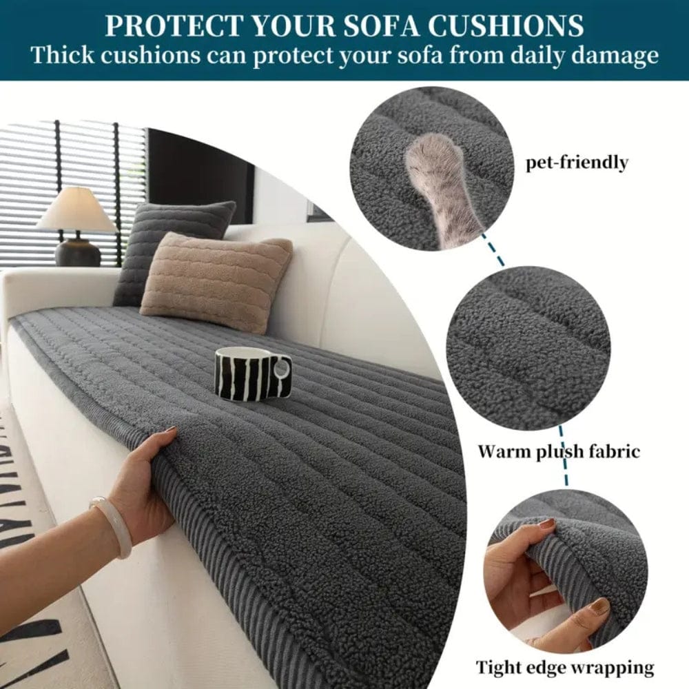 Plushora | Chic Thick Plush Sofa Cover