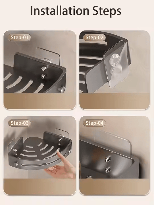 AquaLock No-Punching Shower Shelf