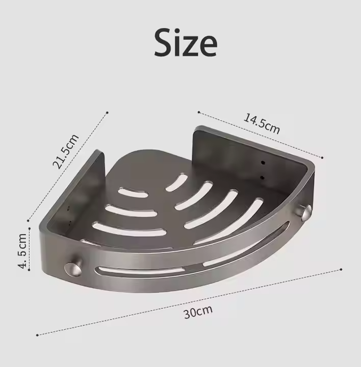 AquaLock No-Punching Shower Shelf