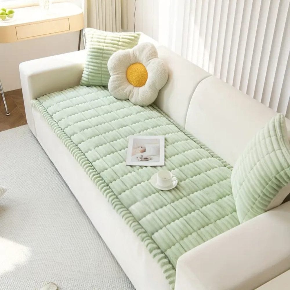 CozyRidge | Plush Pleated Edges Sofa Cover