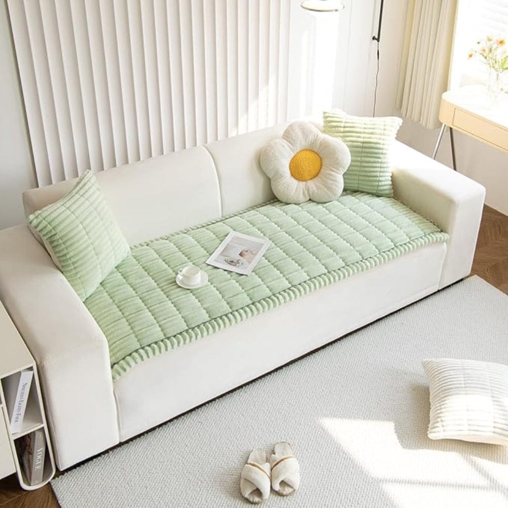 CozyRidge | Plush Pleated Edges Sofa Cover