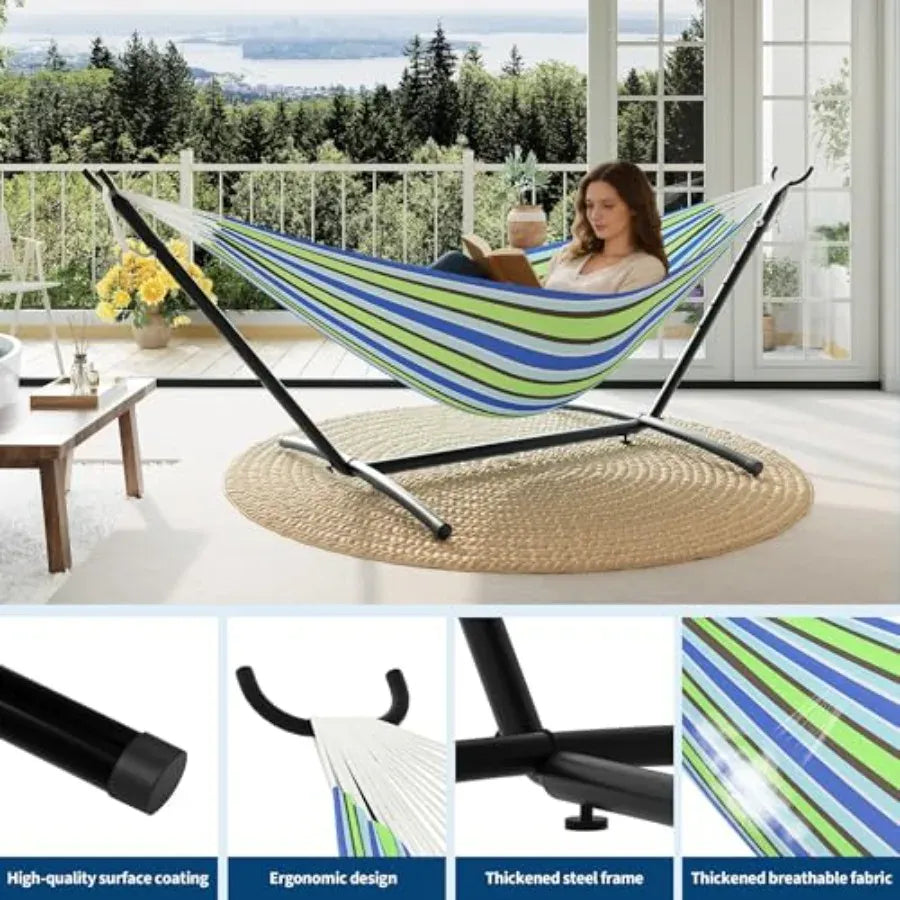 2 Person Hammock with Heavy-Duty Steel Stand