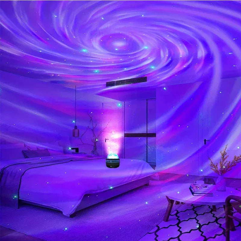 AuroraFlux Northern Lights Projector – RGB Mood Light with Music Sync & Remote Control