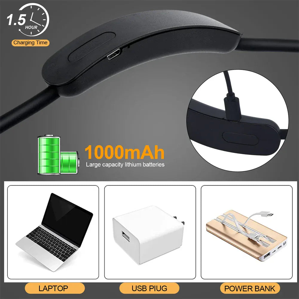 FlexiGlow LED Neck Lamp – USB Rechargeable, 3 Light Colours & Stepless Dimmable