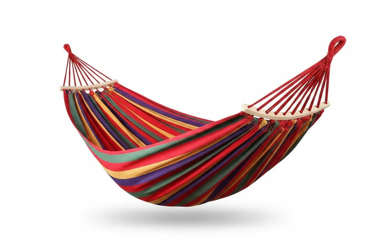 Heavy-Duty Canvas Camping Hammock – Anti-Rollover, Portable & Ultra-Comfortable