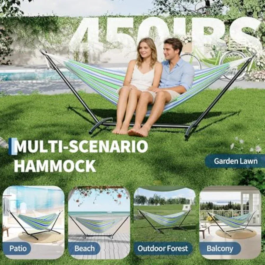 2 Person Hammock with Heavy-Duty Steel Stand