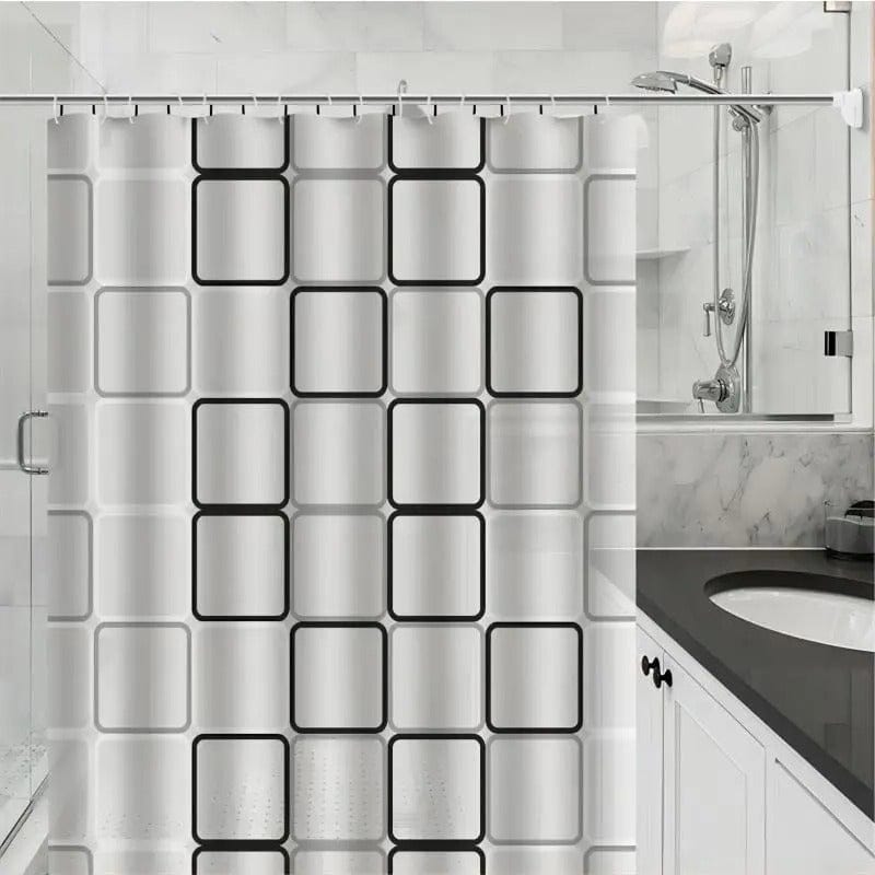 SplashGuard Waterproof Patterned Shower Curtain