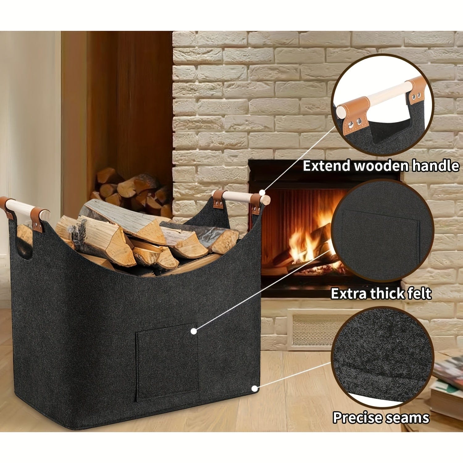 HearthFold | Felt Firewood Basket