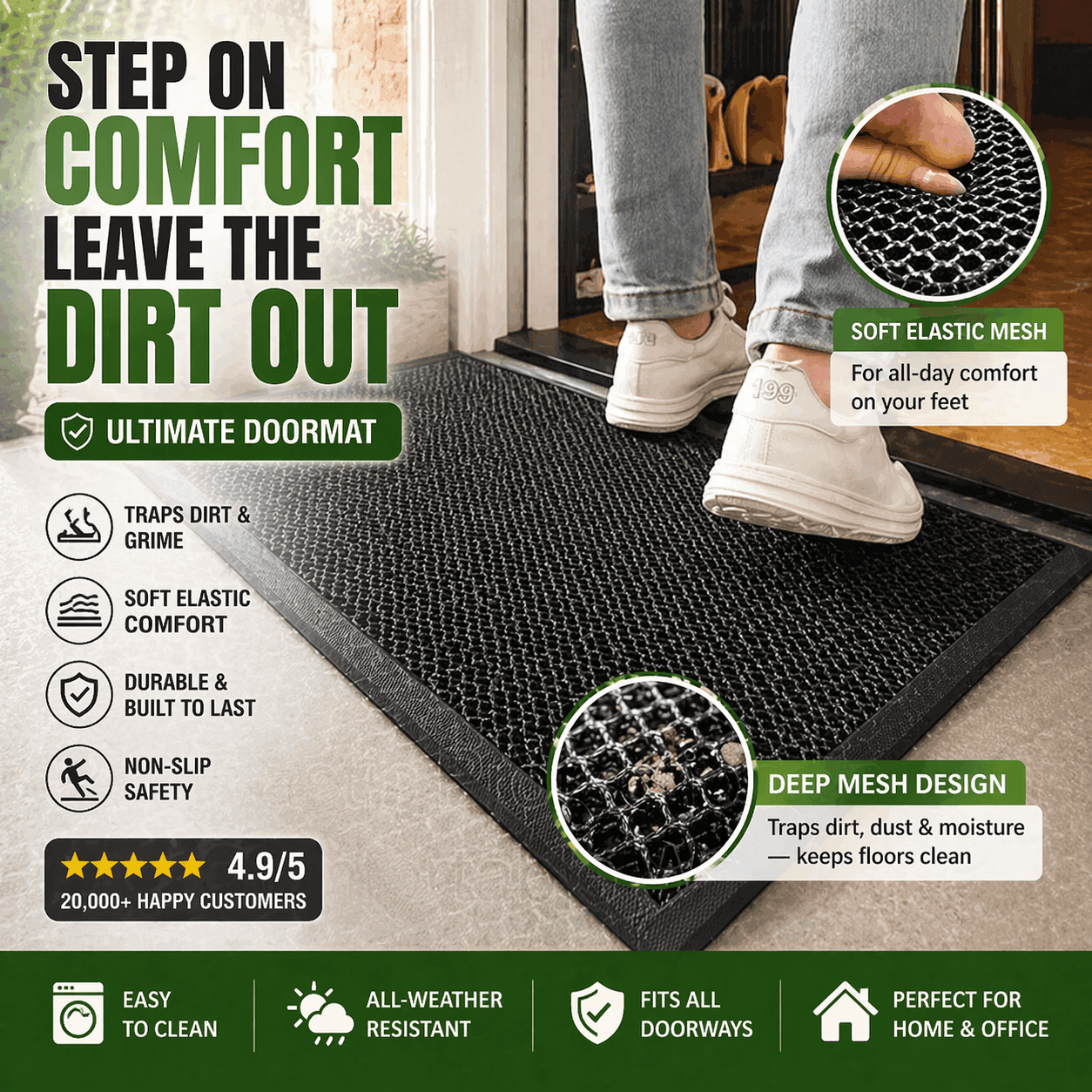 VeloraGrip Super Soft Non-Slip Door Mat
