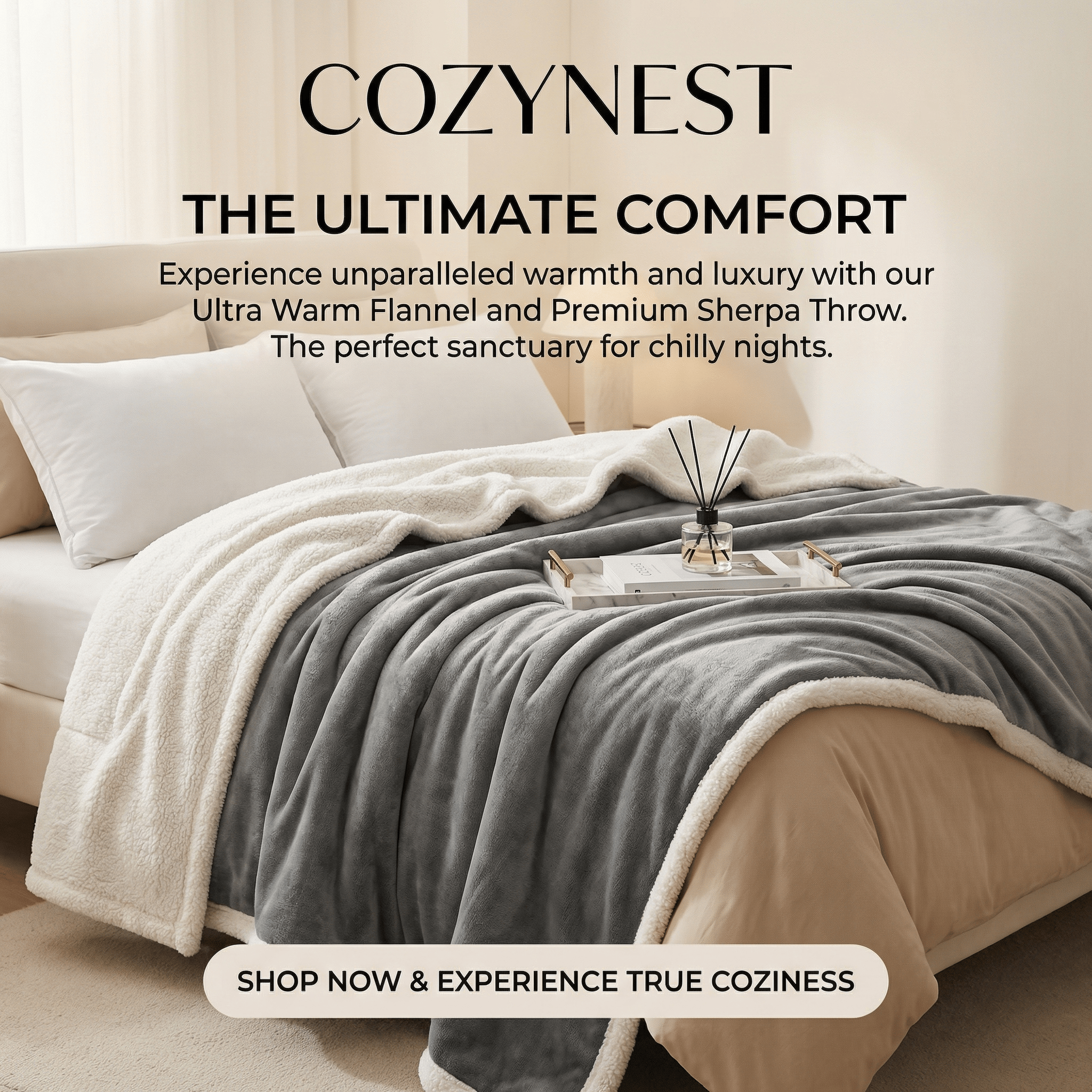 CozyNest Luxury Fleece Blanket – Ultra Warm Flannel Throw for Ultimate Comfort