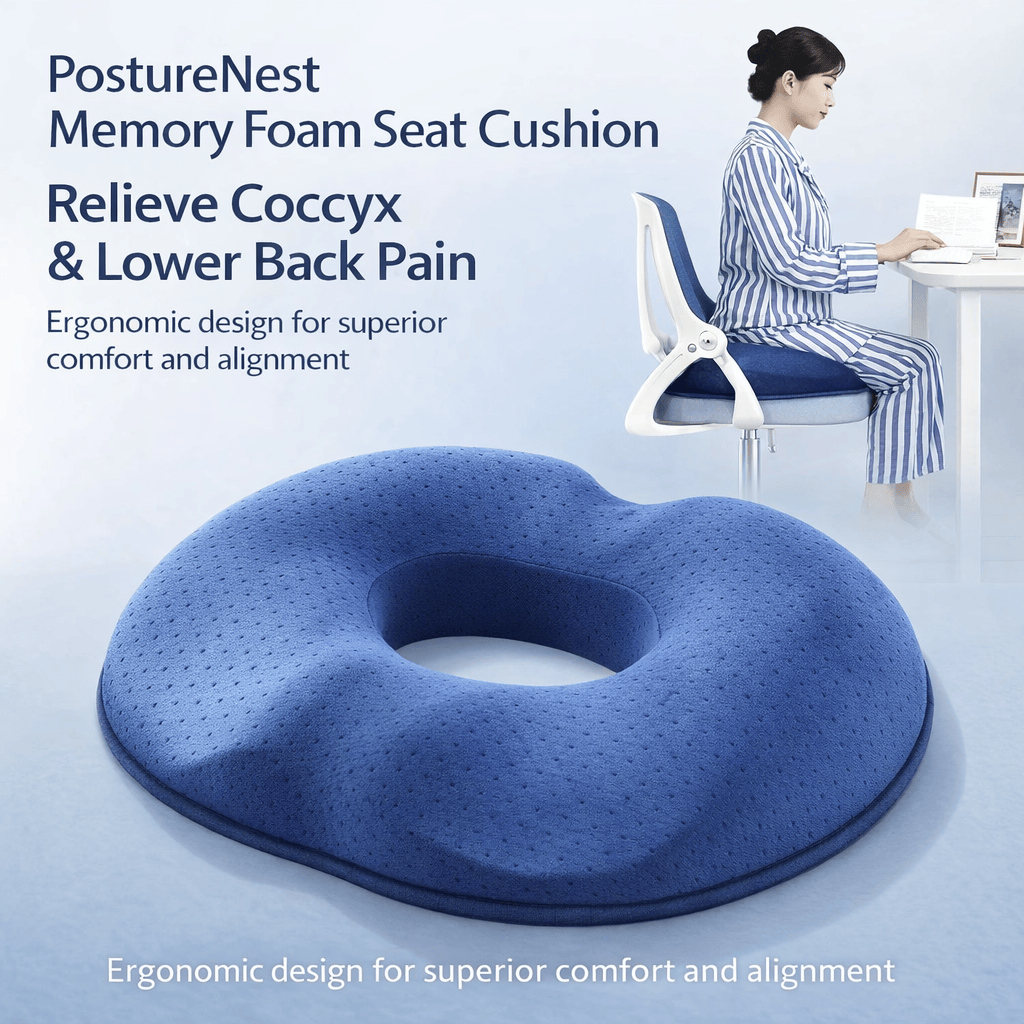PostureNest Memory Foam Seat Cushion