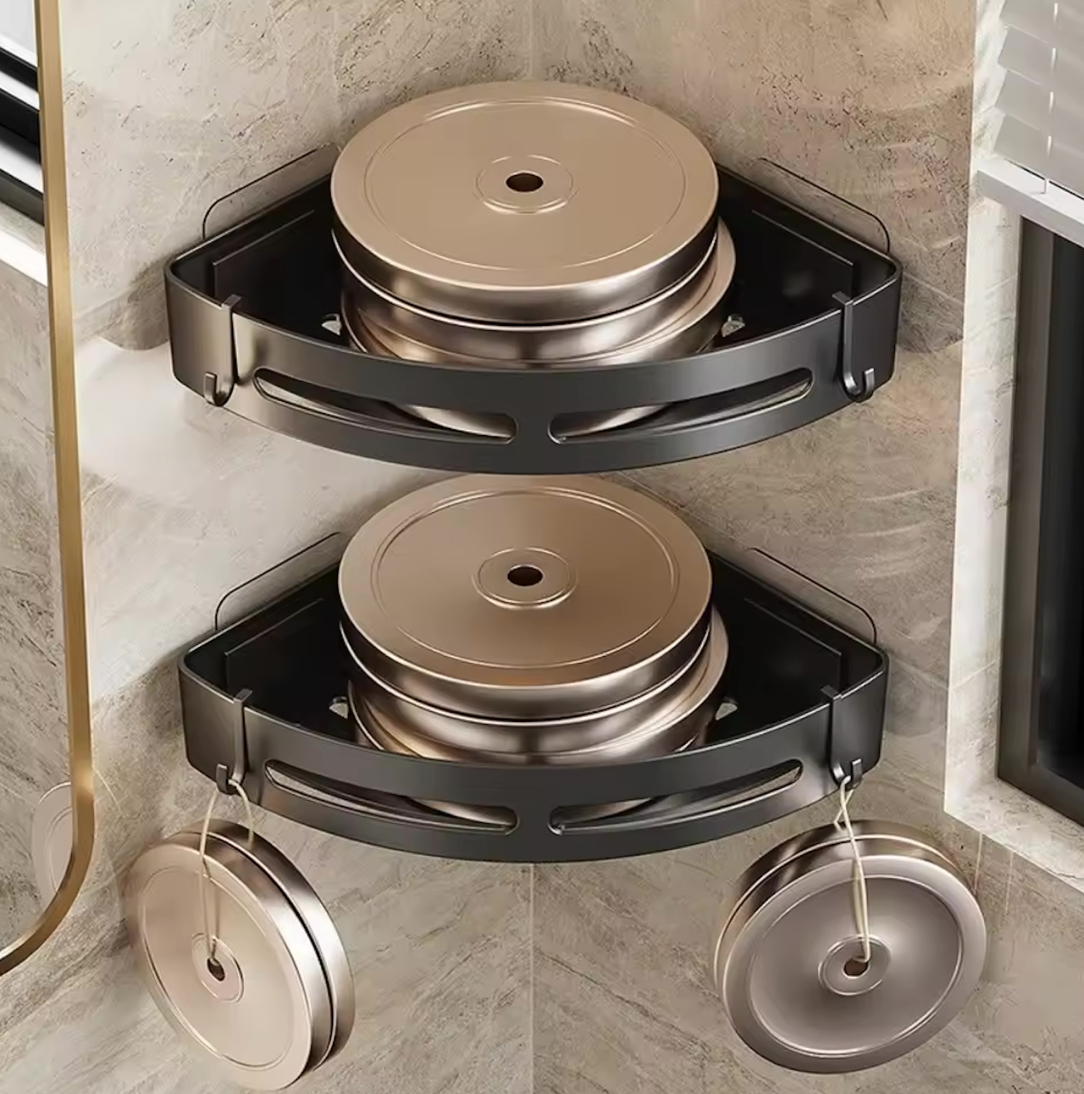 AquaLock No-Punching Shower Shelf