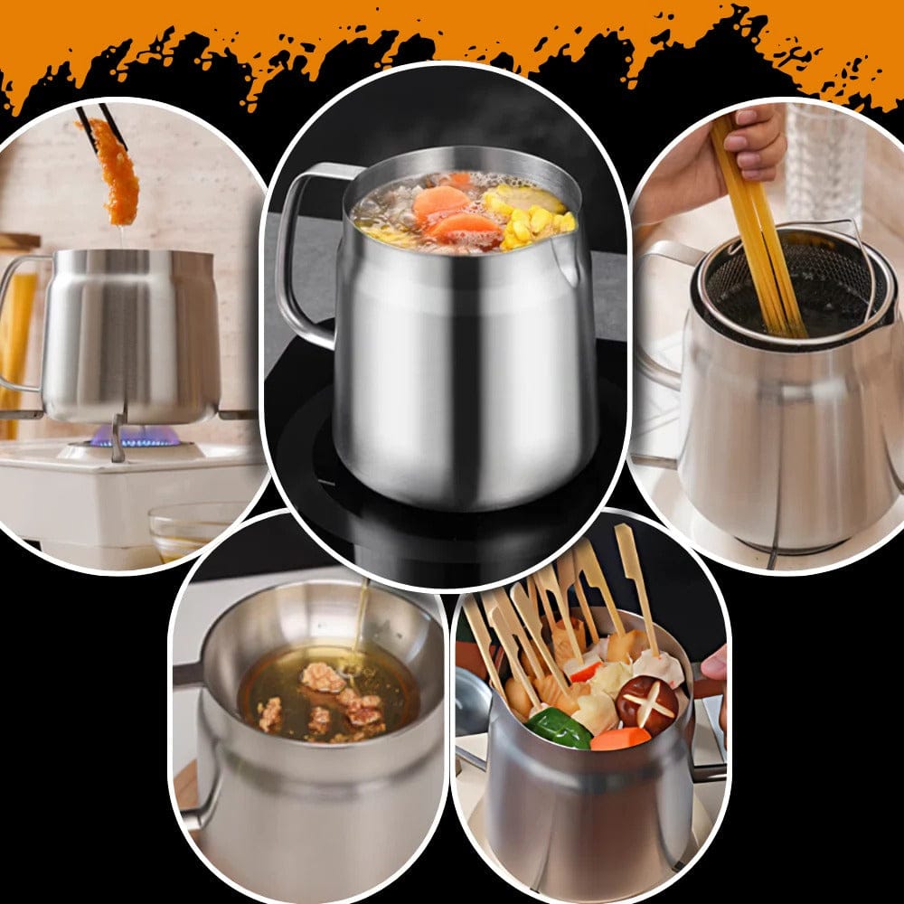 FryZen | 2-in-1 Deep Frying Pot with Built-In Oil Strainer