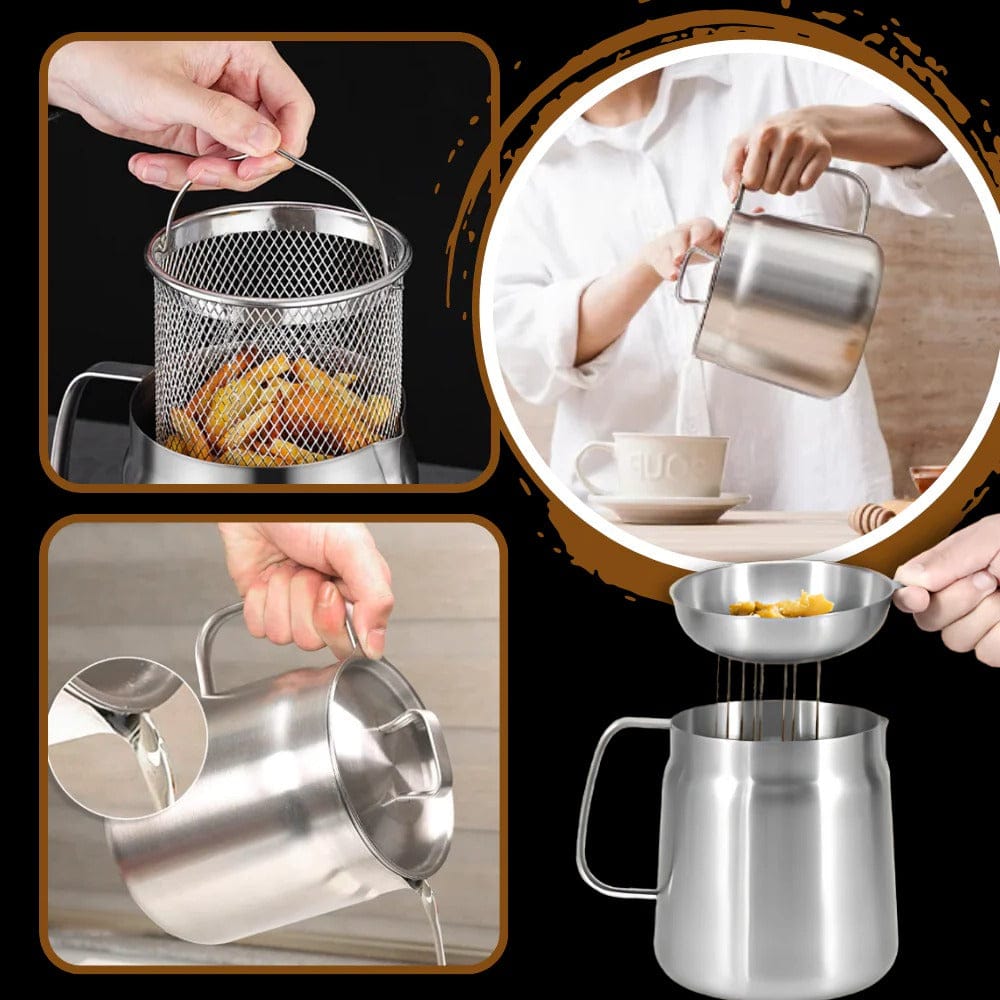 FryZen | 2-in-1 Deep Frying Pot with Built-In Oil Strainer