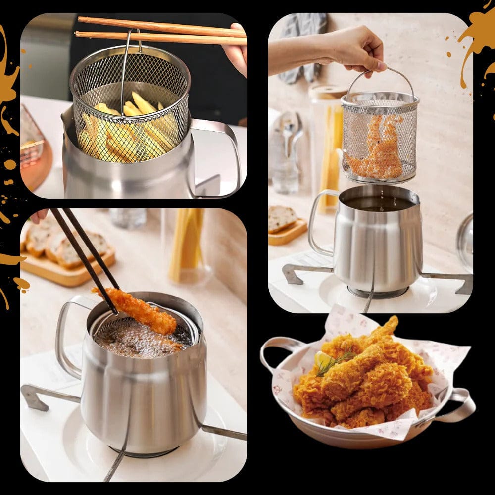 FryZen | 2-in-1 Deep Frying Pot with Built-In Oil Strainer