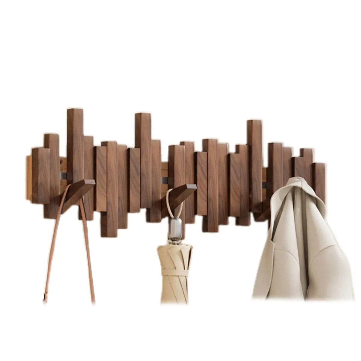 Kapstok piano en bois élégant pour vestes et manteaux. Design intemporel, accrochage mural facile.