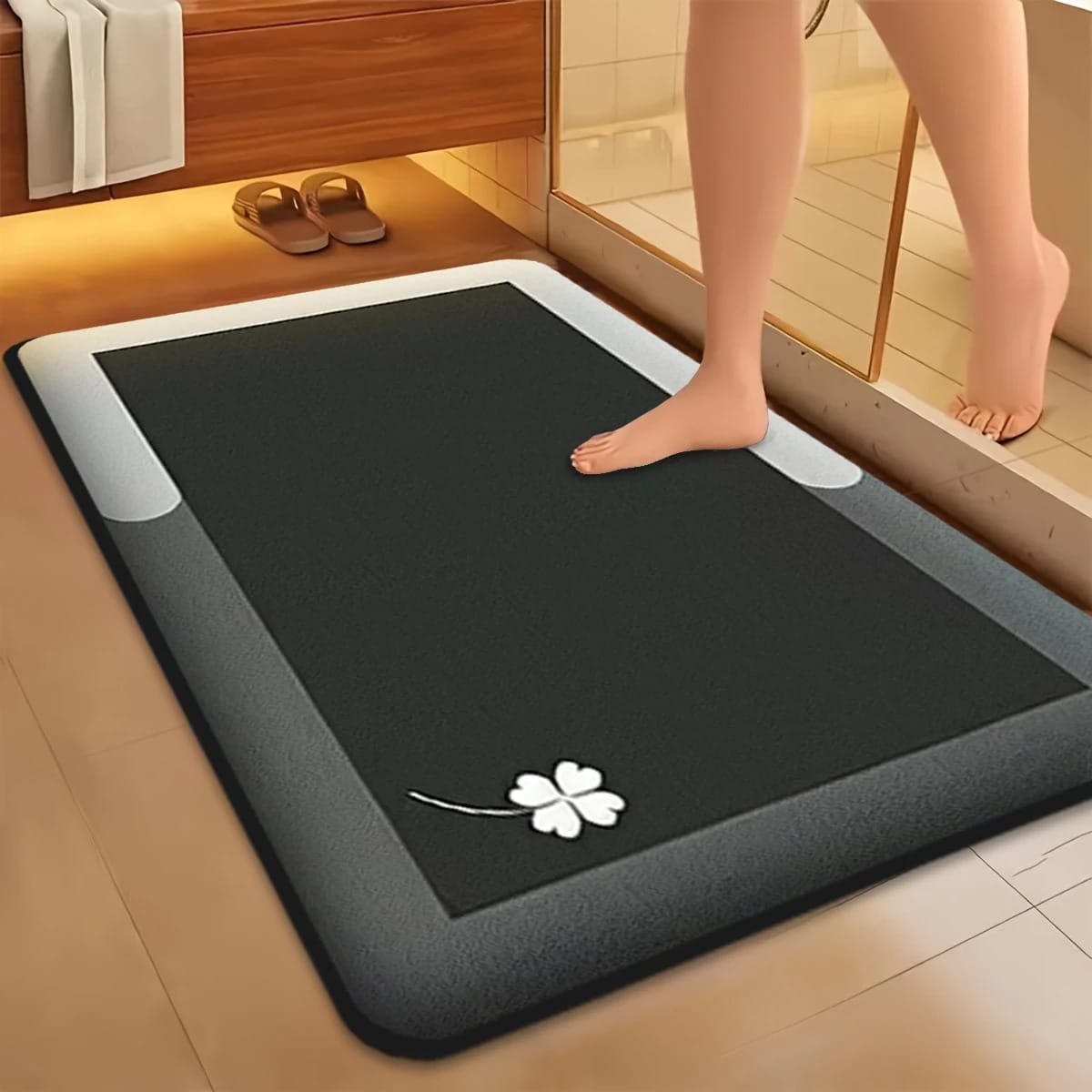 Thick Flannel Absorbent Bathroom Mat Anti-Slip
