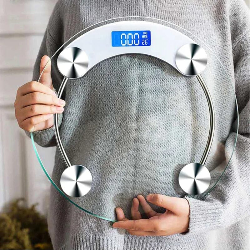 Round Digital Bathroom Scale – HD LCD Display Precision Weight