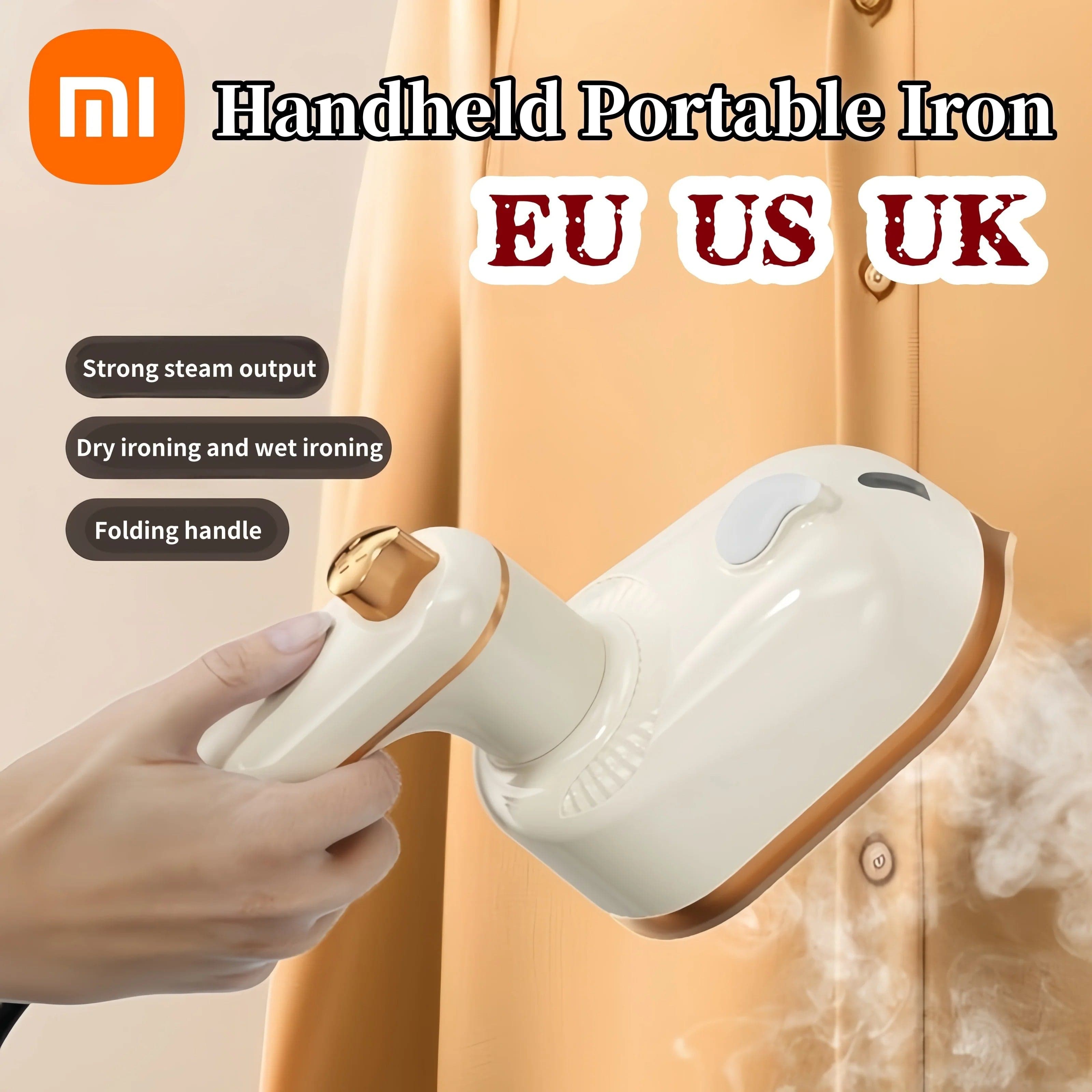 Foldable Handheld Garment Steamer Dual Wet Dry Clothes Iron
