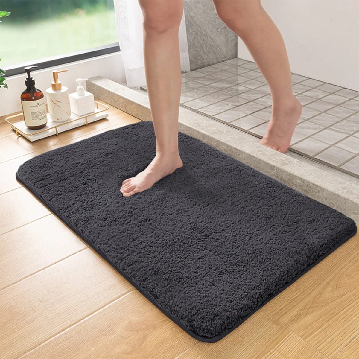 Long Pile Absorbent Bathroom Mat