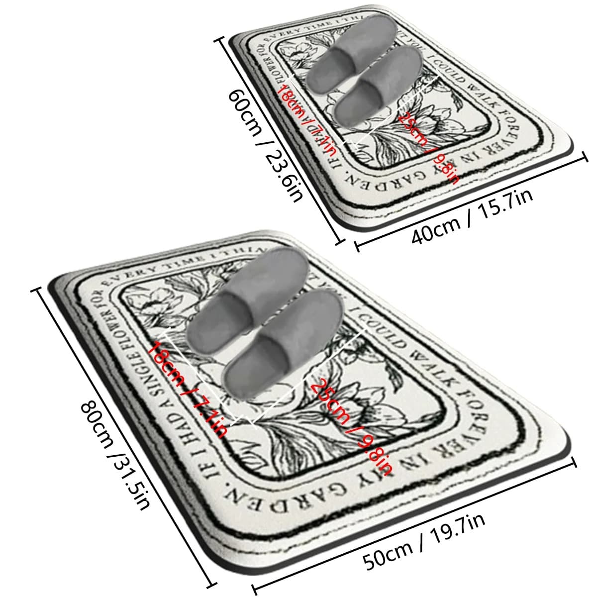 Thick Flannel Bathroom Mat Anti-Slip