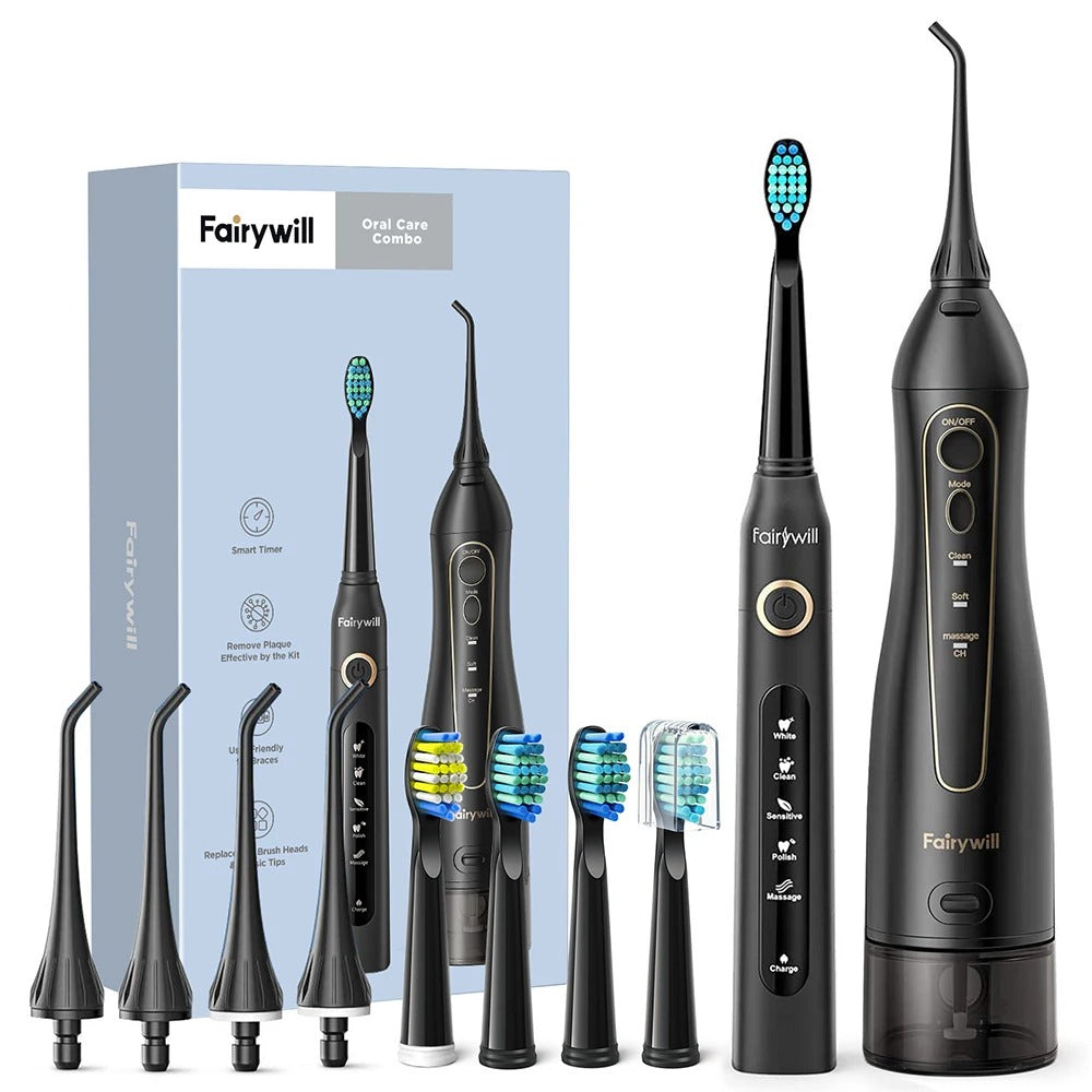 Fairywill Portable Water Flosser and Electric Toothbrush Set