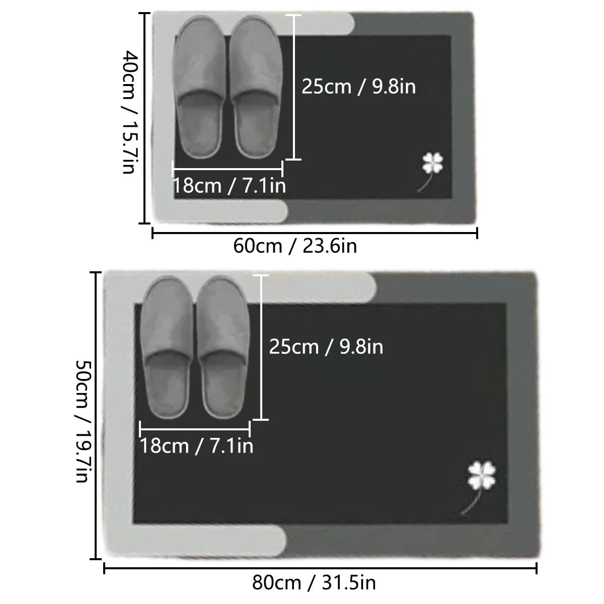 Thick Flannel Absorbent Bathroom Mat Anti-Slip