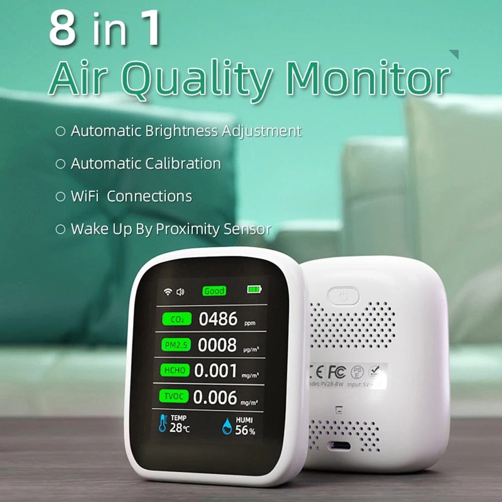 WiFi 8-in-1 Smart Air Quality Monitor Detector