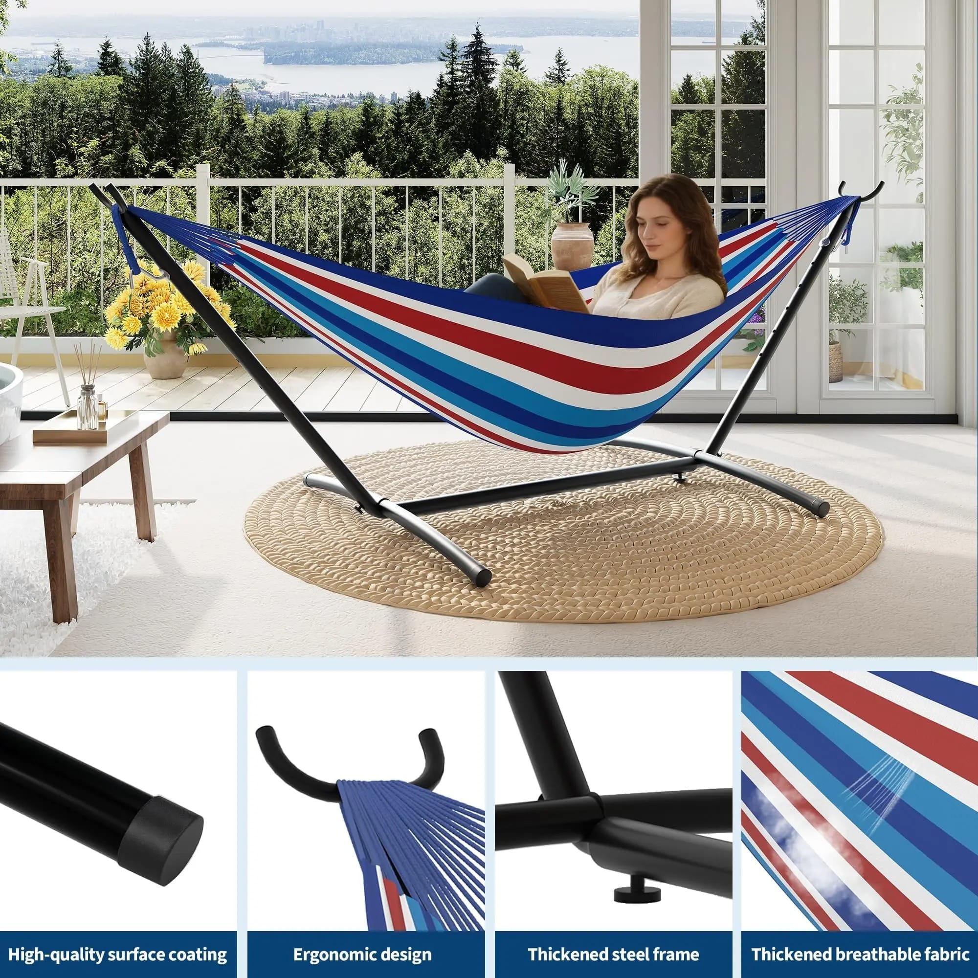 Double Hammock with Stand for 2 Persons – Heavy Duty