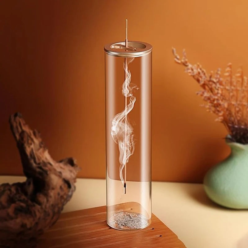 Modern Glass Incense Burner with Anti-Ash Flying Design