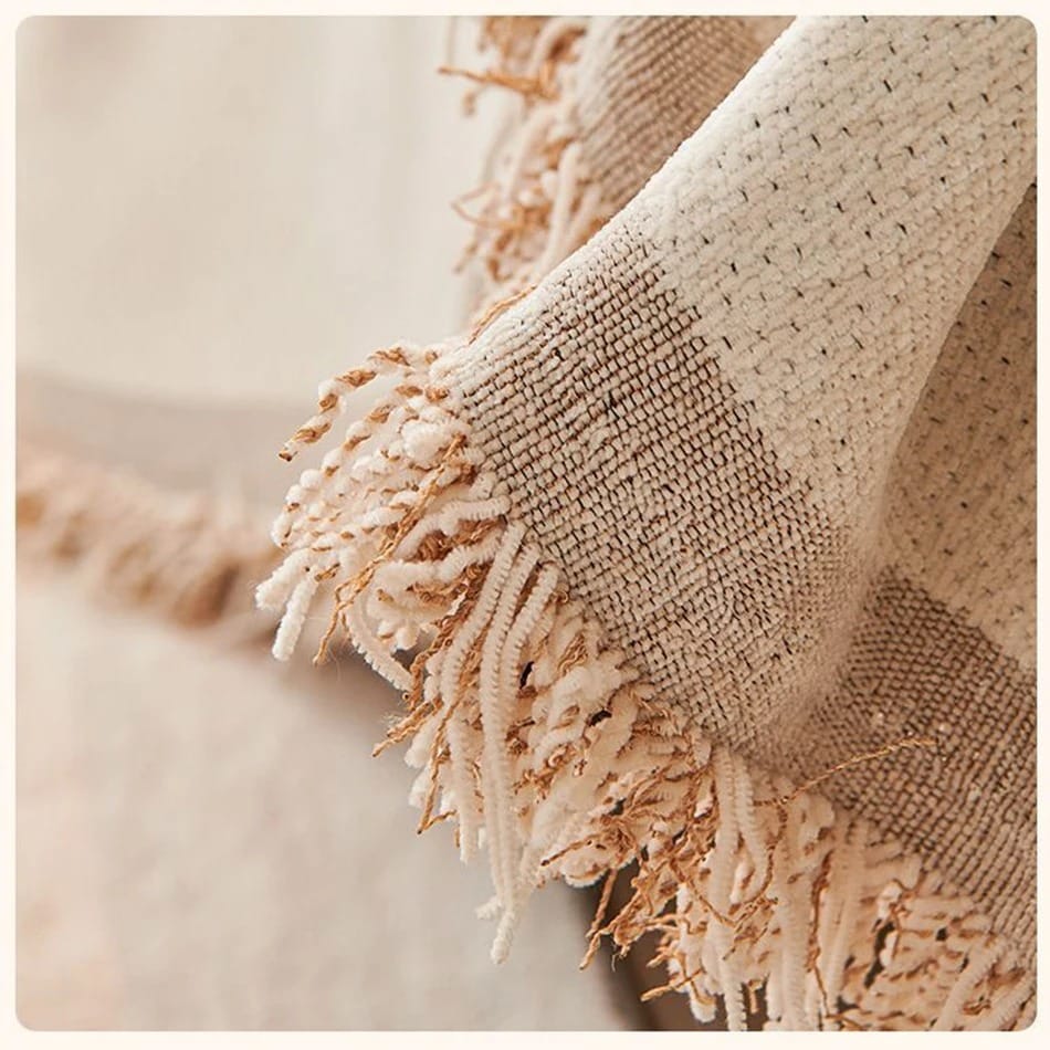 VerdiLoom Thick Chenille Sofa Cover Geometric Cushion Blanket Non-Slip All-Season Couch Throw