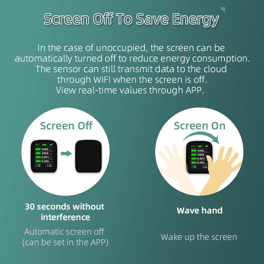 WiFi 8-in-1 Smart Air Quality Monitor Detector