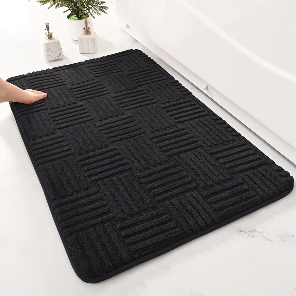 Thick Absorbent Striped Bathroom Mat