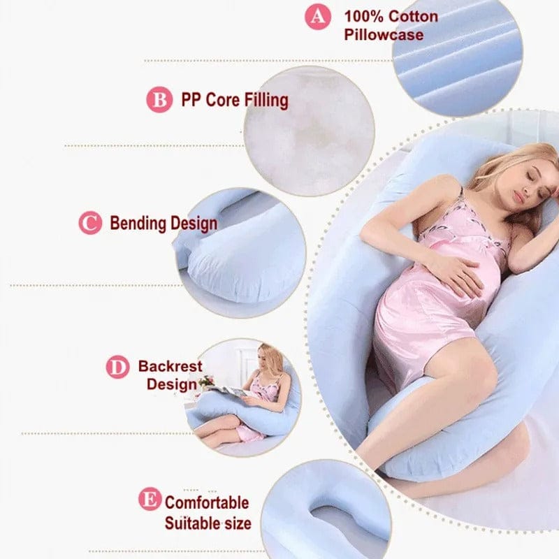 MaternityEase Full-Body Pregnancy Pillow – 130x70cm