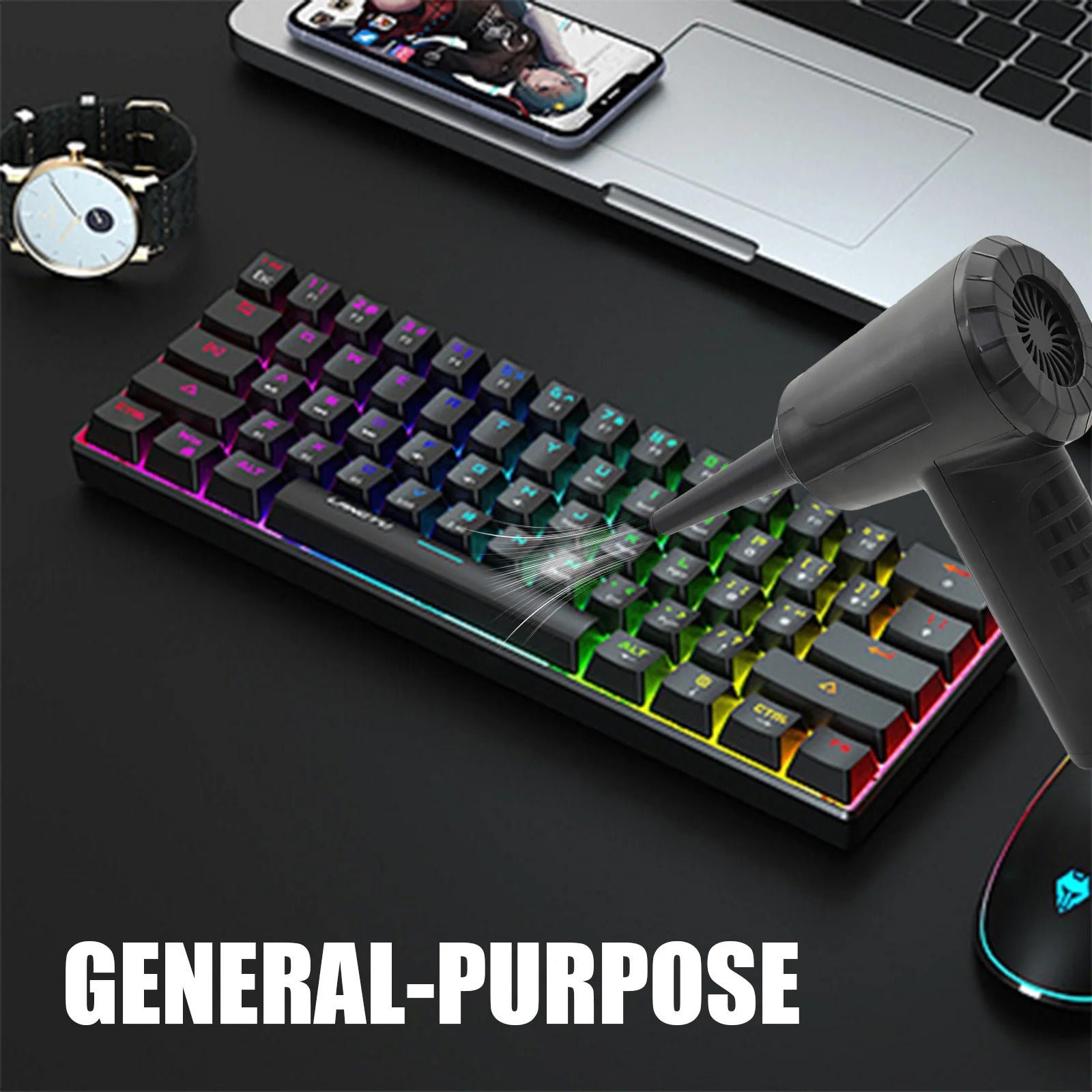 50000RPM Cordless Air Duster with LED Light for Cleaning