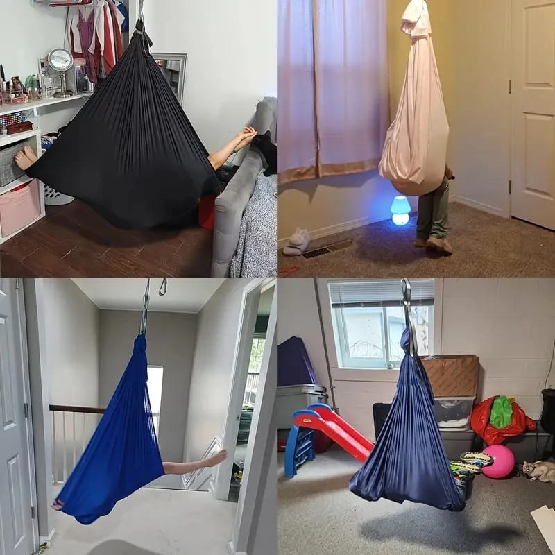 AeroFlex Aerial Yoga Hammock Swing Set – Elastic Fabric Hanging Hammock