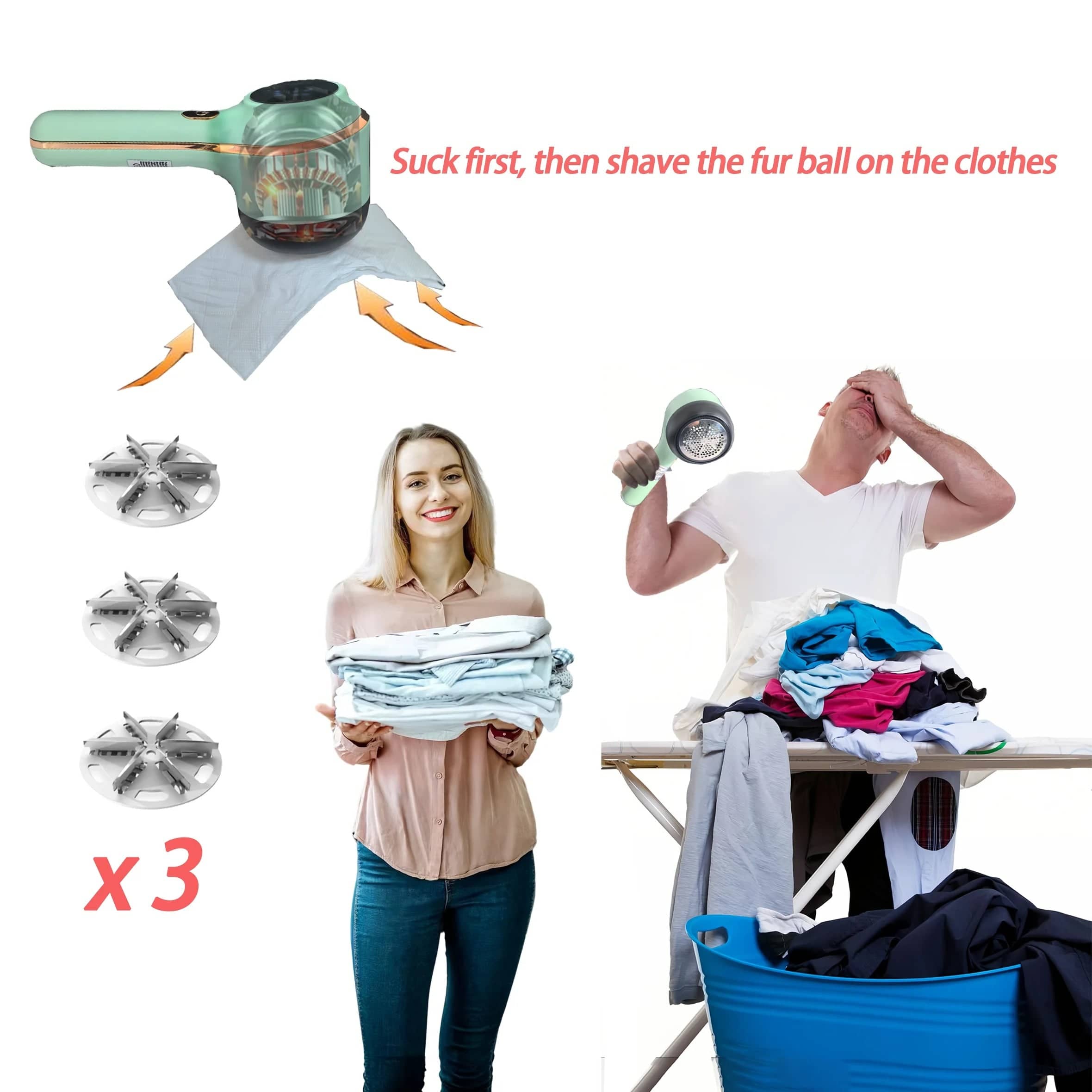 Rechargeable Fabric Shaver 3-Speed Portable Lint Remover Machine