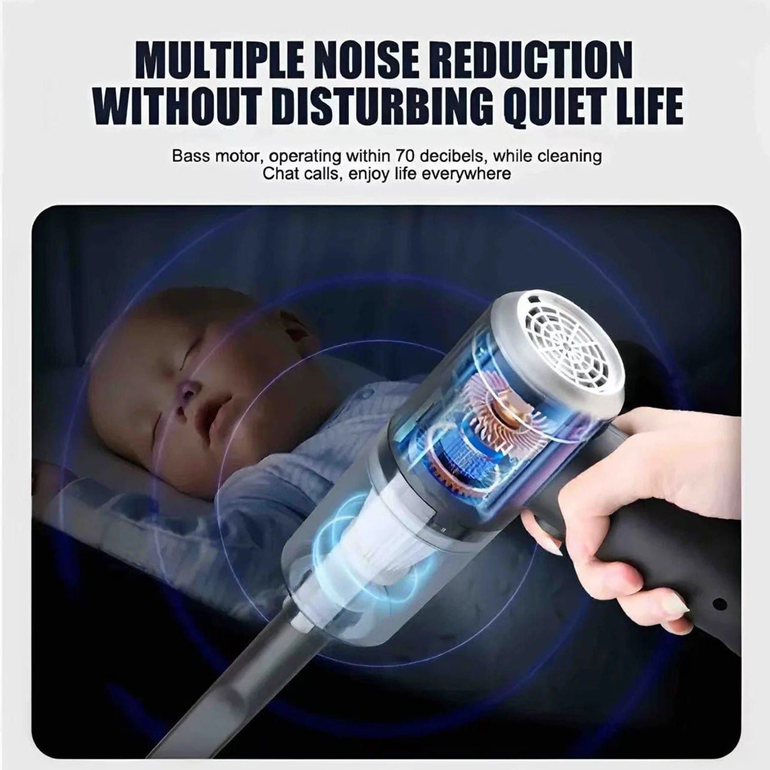 High Power Car Vacuum Cleaner – USB Rechargeable Portable Suction