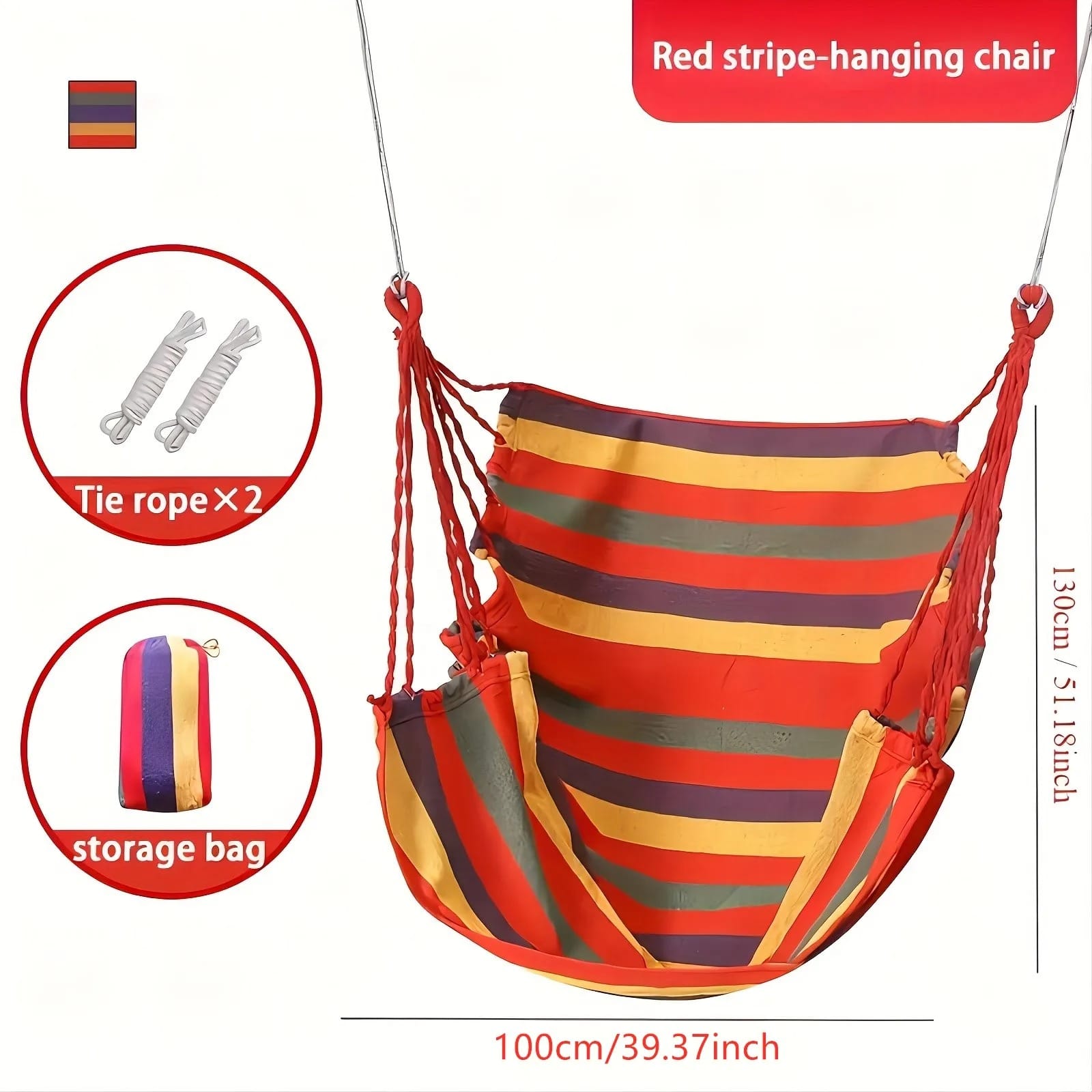Thick Canvas Hammock with Anti-Rollover Design