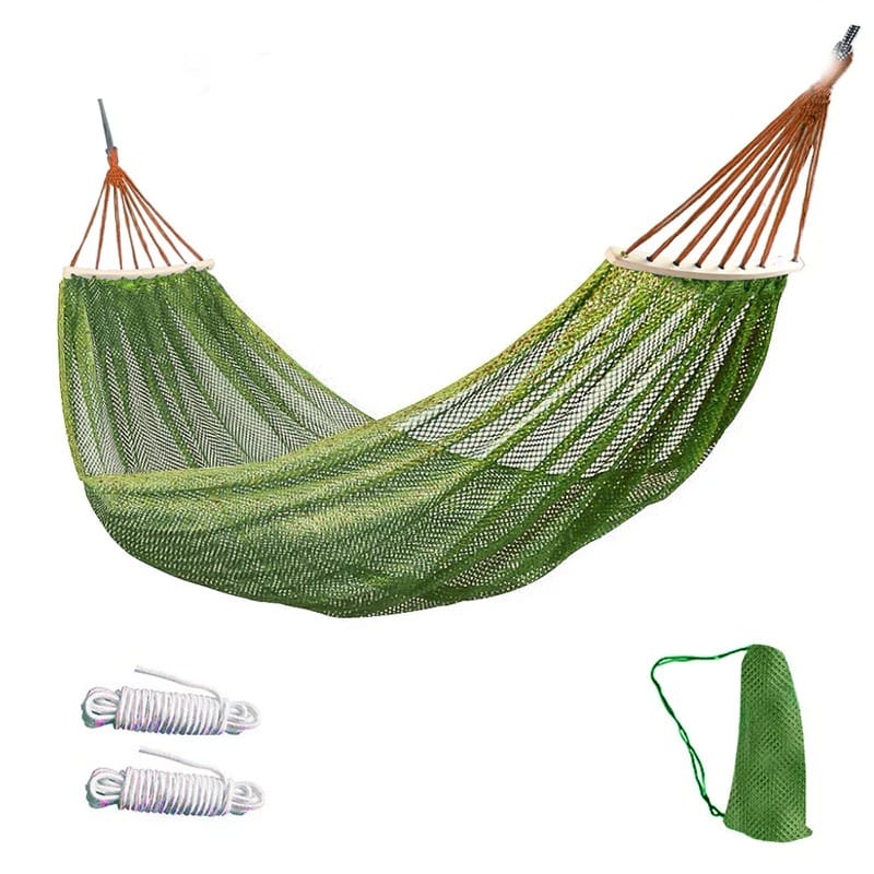 Outdoor Mesh Hammock with Curved Spreader Bars